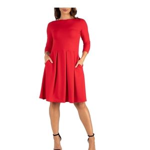 NWOT Red Fit and Flare Dress 1x